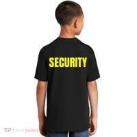 Security Front And Back Print Staff Event Uniform Bouncer Kids T-Shirt thumb 1