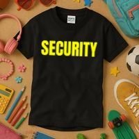 Security Front And Back Print Staff Event Uniform Bouncer Kids T-Shirt thumb 3