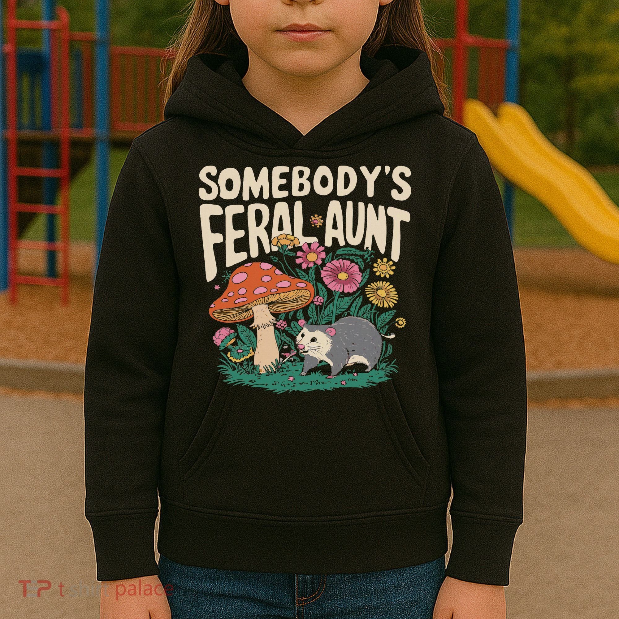 Somebody's Feral Aunt Kids Hoodie