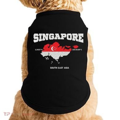 Singapore Flag And Map, Singapore Coordinates Doggie Tank