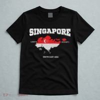 Singapore Flag And Map, Singapore Coordinates T-Shirt thumb 5