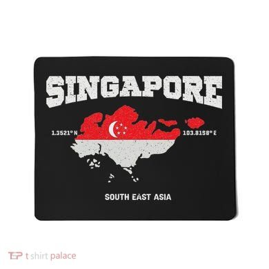 Singapore Flag And Map, Singapore Coordinates Mousepad