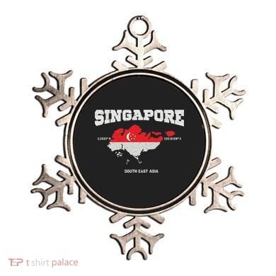 Singapore Flag And Map, Singapore Coordinates Ornament