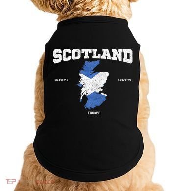 Scottish Flag And Map Scotland Coordinates Doggie Tank
