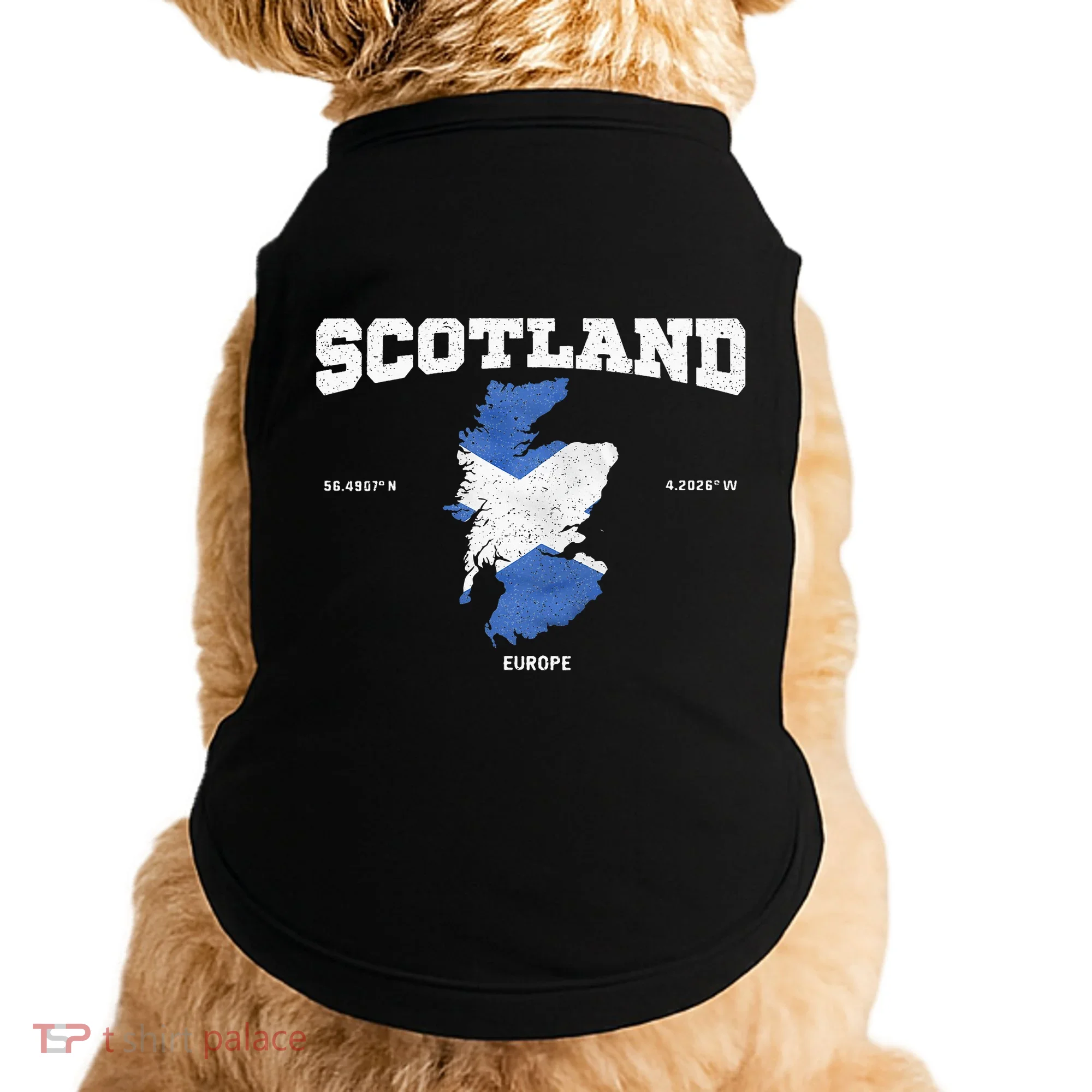 Scottish Flag And Map Scotland Coordinates Doggie Tank