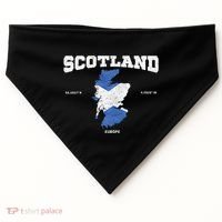 Scottish Flag And Map Scotland Coordinates USA-Made Doggie Bandana thumb 0