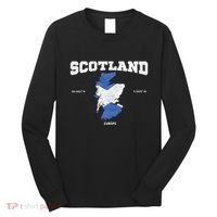 Scottish Flag And Map Scotland Coordinates Long Sleeve Shirt thumb 0