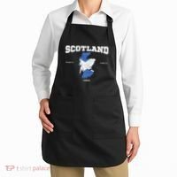 Scottish Flag And Map Scotland Coordinates Apron thumb 2