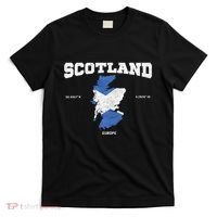 Scottish Flag And Map Scotland Coordinates T-Shirt thumb 0