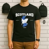 Scottish Flag And Map Scotland Coordinates T-Shirt thumb 6