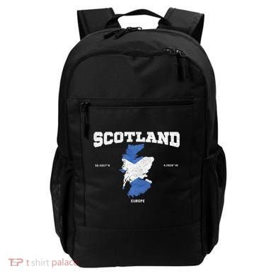 Scottish Flag And Map Scotland Coordinates Backpack