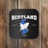 Scottish Flag And Map Scotland Coordinates Coaster thumb 0