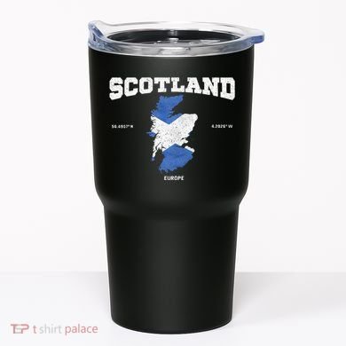 Scottish Flag And Map Scotland Coordinates Tumbler