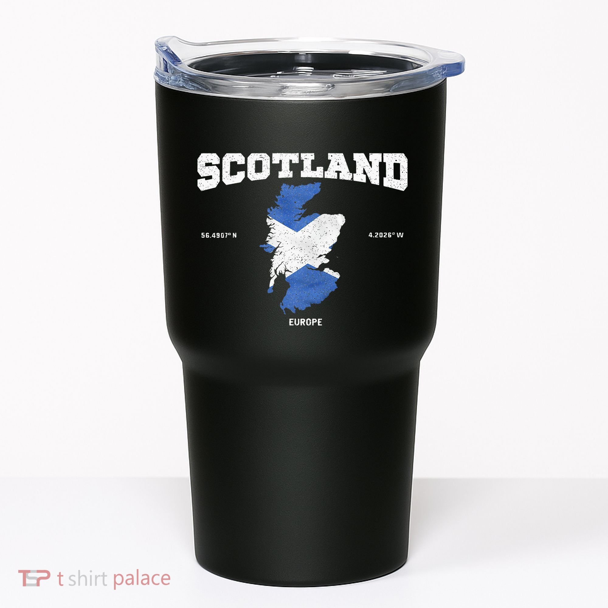 Scottish Flag And Map Scotland Coordinates Tumbler