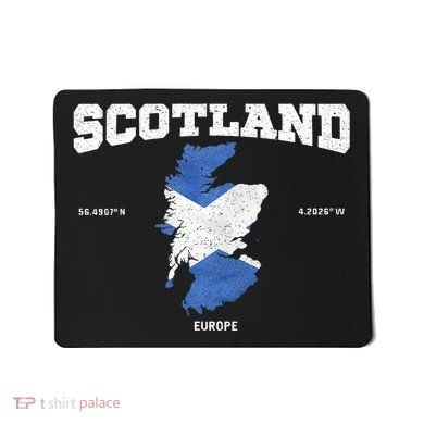Scottish Flag And Map Scotland Coordinates Mousepad
