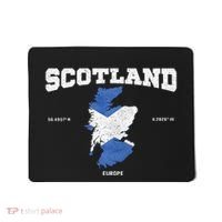 Scottish Flag And Map Scotland Coordinates Mousepad thumb 0