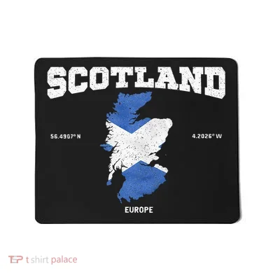 Scottish Flag And Map Scotland Coordinates Mousepad