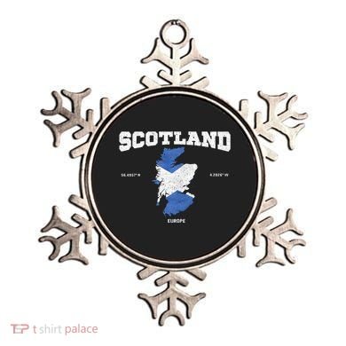 Scottish Flag And Map Scotland Coordinates Ornament