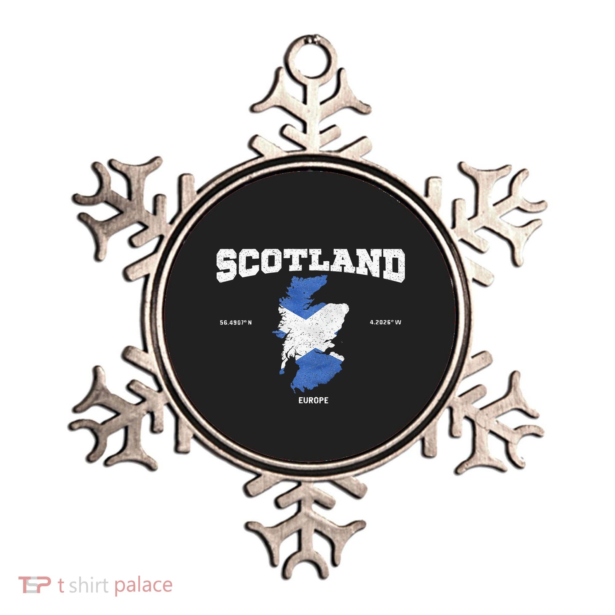 Scottish Flag And Map Scotland Coordinates Ornament