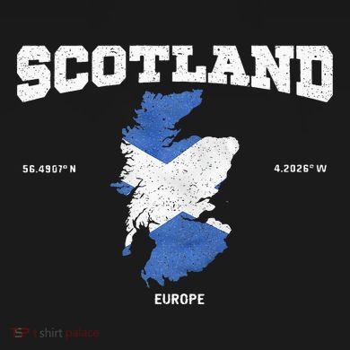 Scottish Flag And Map Scotland Coordinates Performance Fleece Hoodie