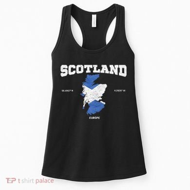 Scottish Flag And Map Scotland Coordinates Women's Tank Top