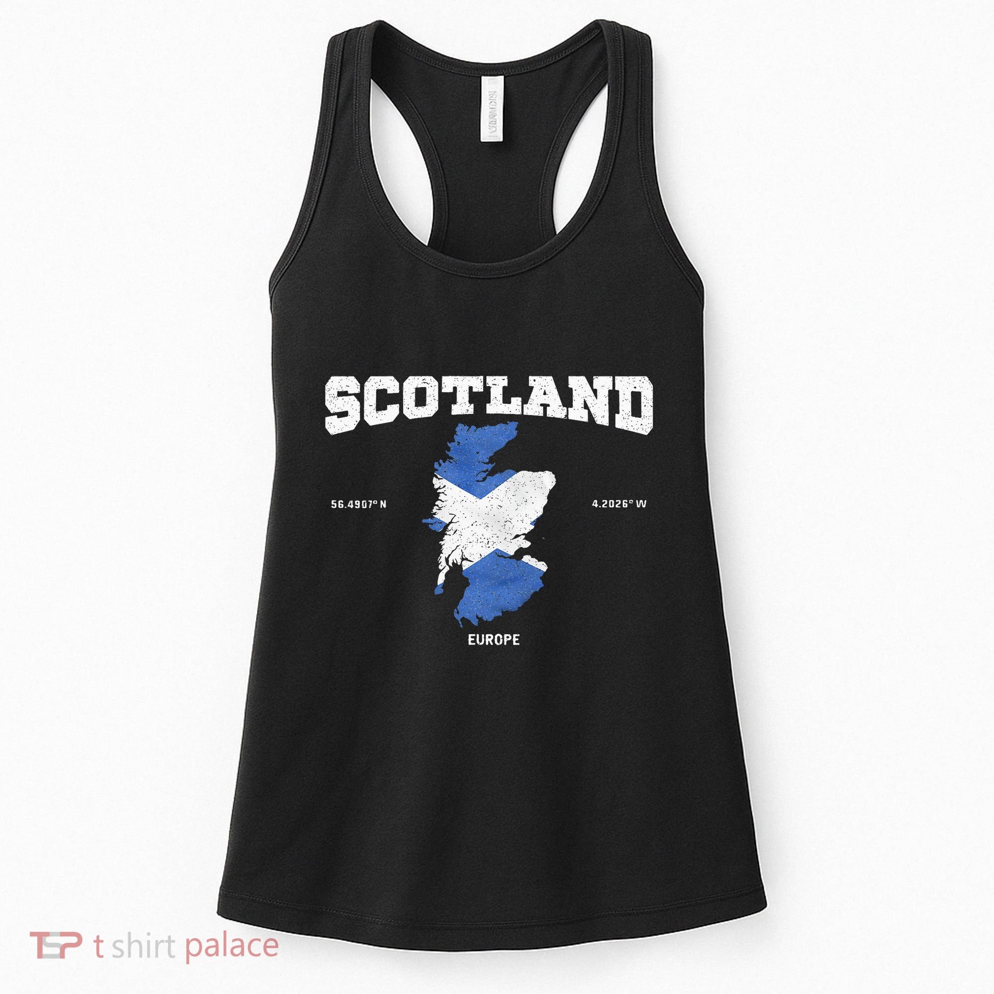 Scottish Flag And Map Scotland Coordinates Women's Tank Top