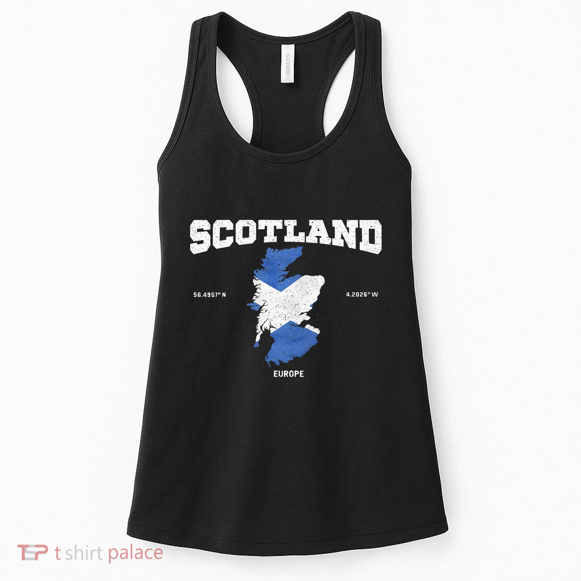 Scottish Flag And Map Scotland Coordinates Women's Tank Top