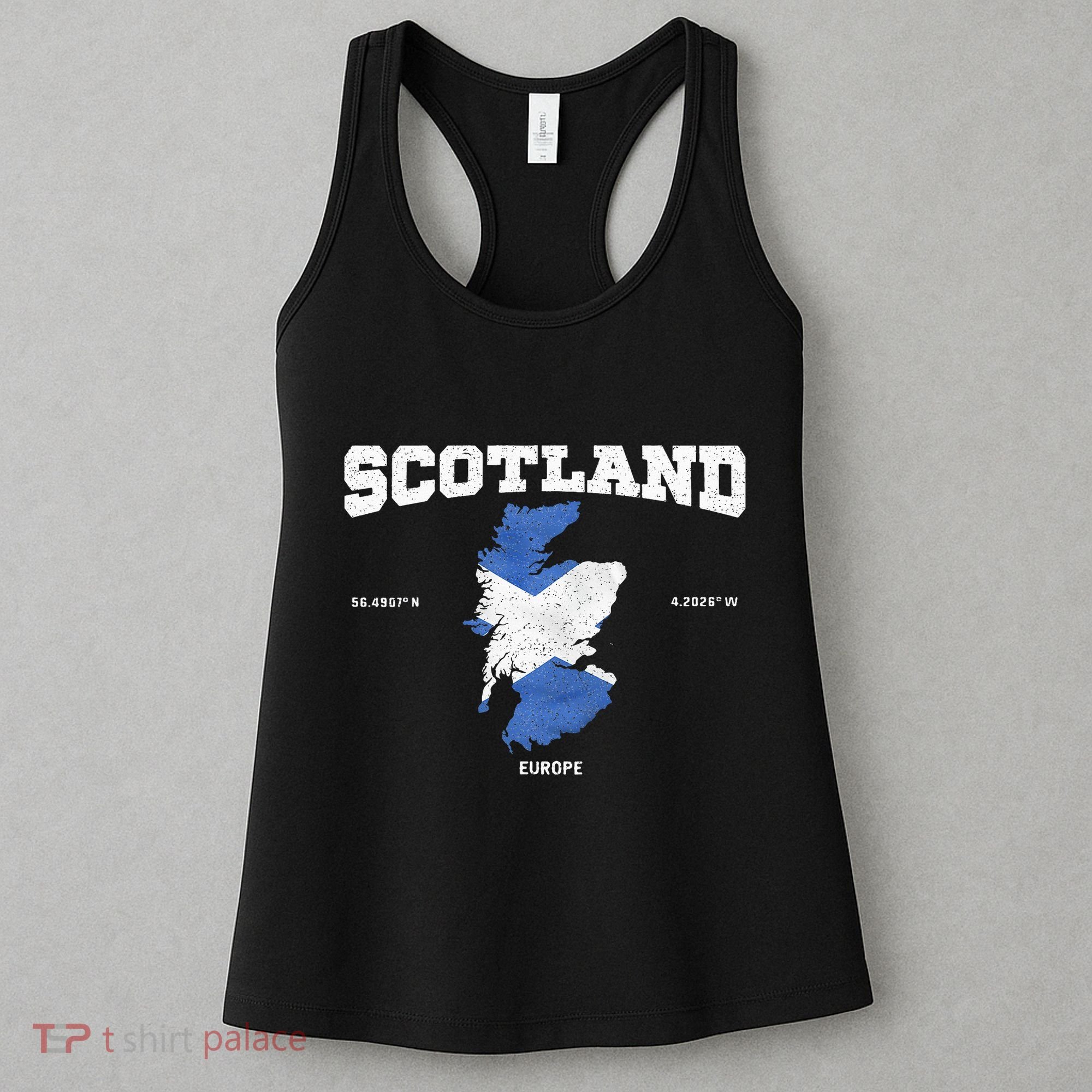 Scottish Flag And Map Scotland Coordinates Women's Tank Top