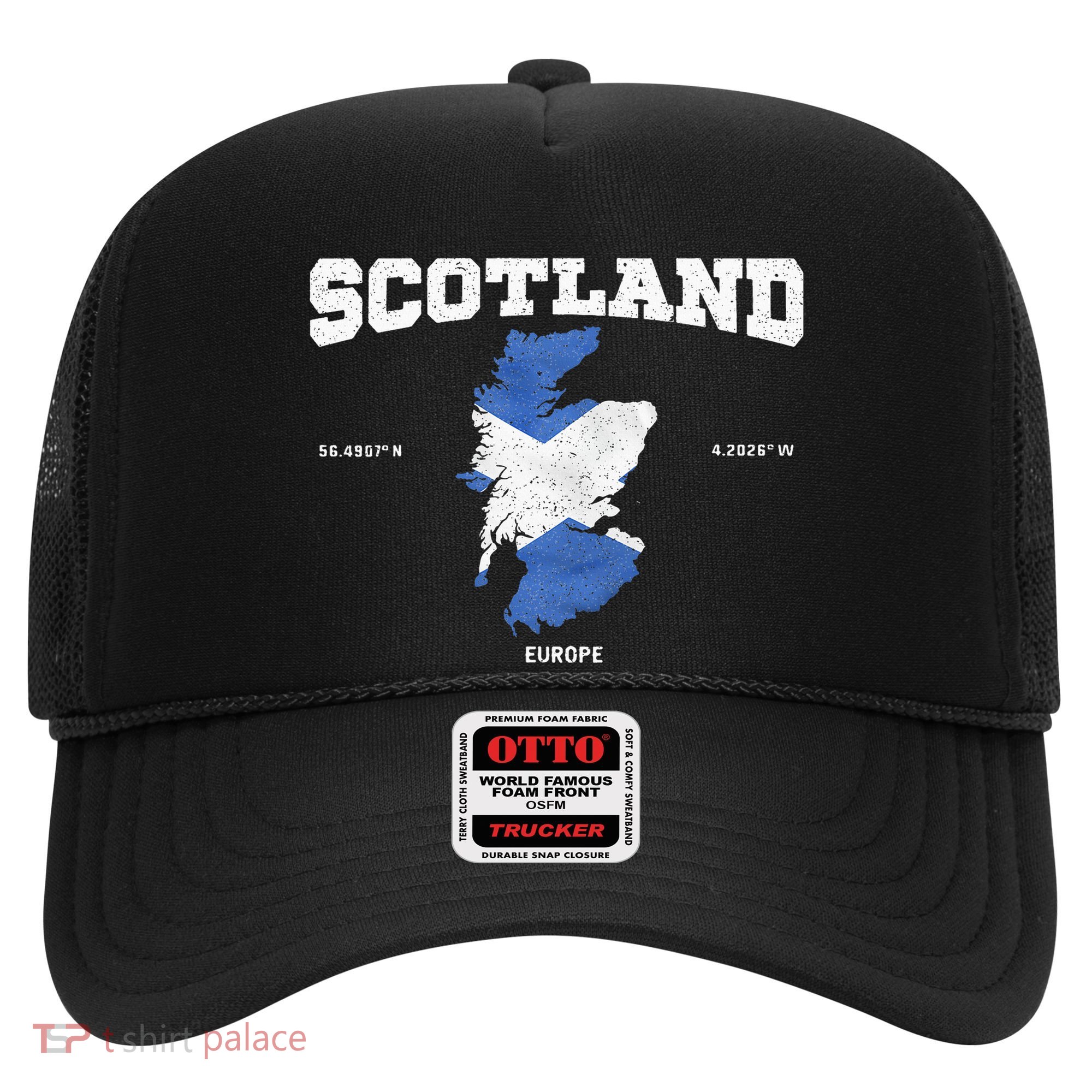Scottish Flag And Map Scotland Coordinates Hat