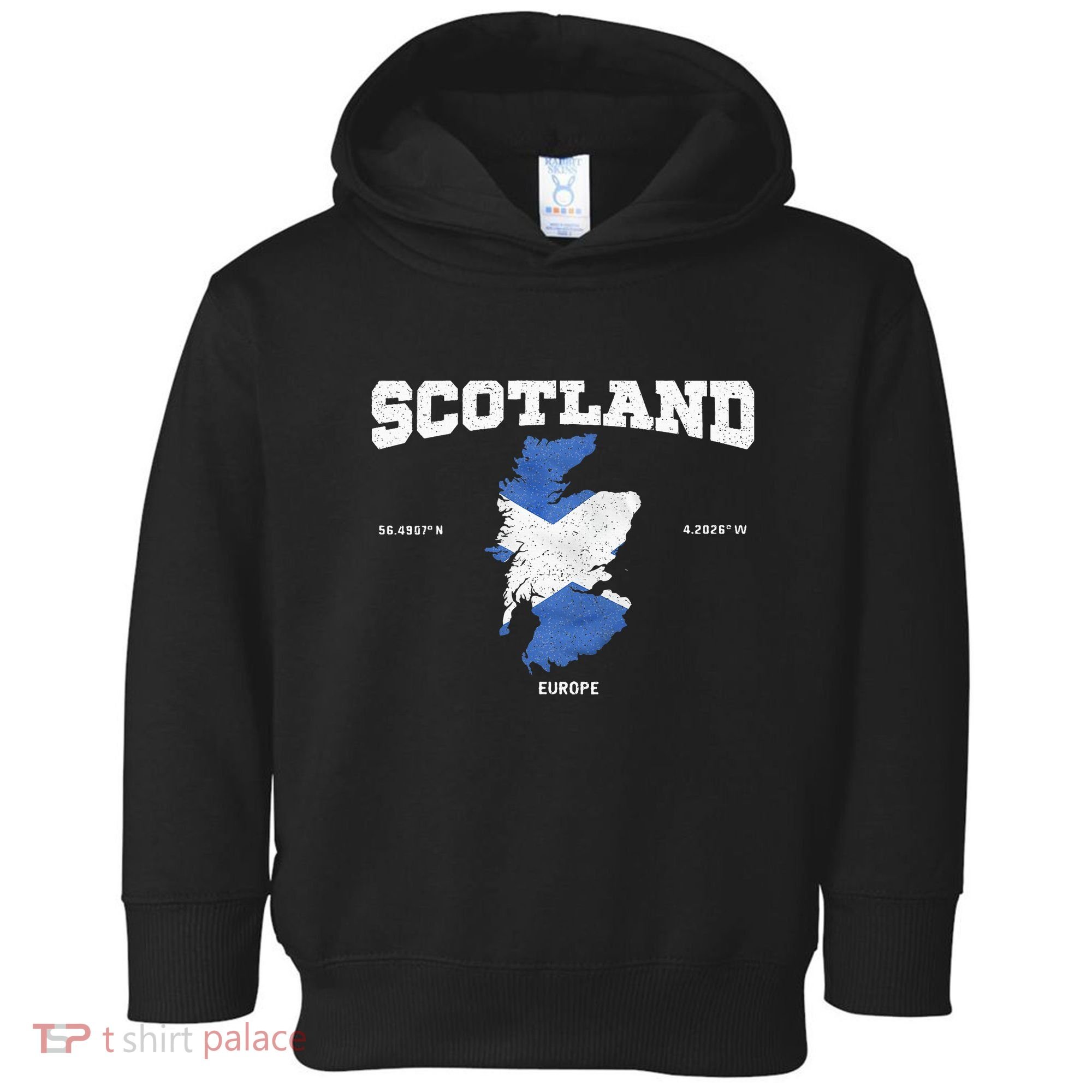 Scottish Flag And Map Scotland Coordinates Toddler Hoodie