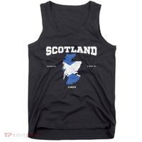 Scottish Flag And Map Scotland Coordinates Tank Top thumb 0