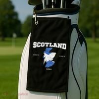 Scottish Flag And Map Scotland Coordinates Golf Towel thumb 2
