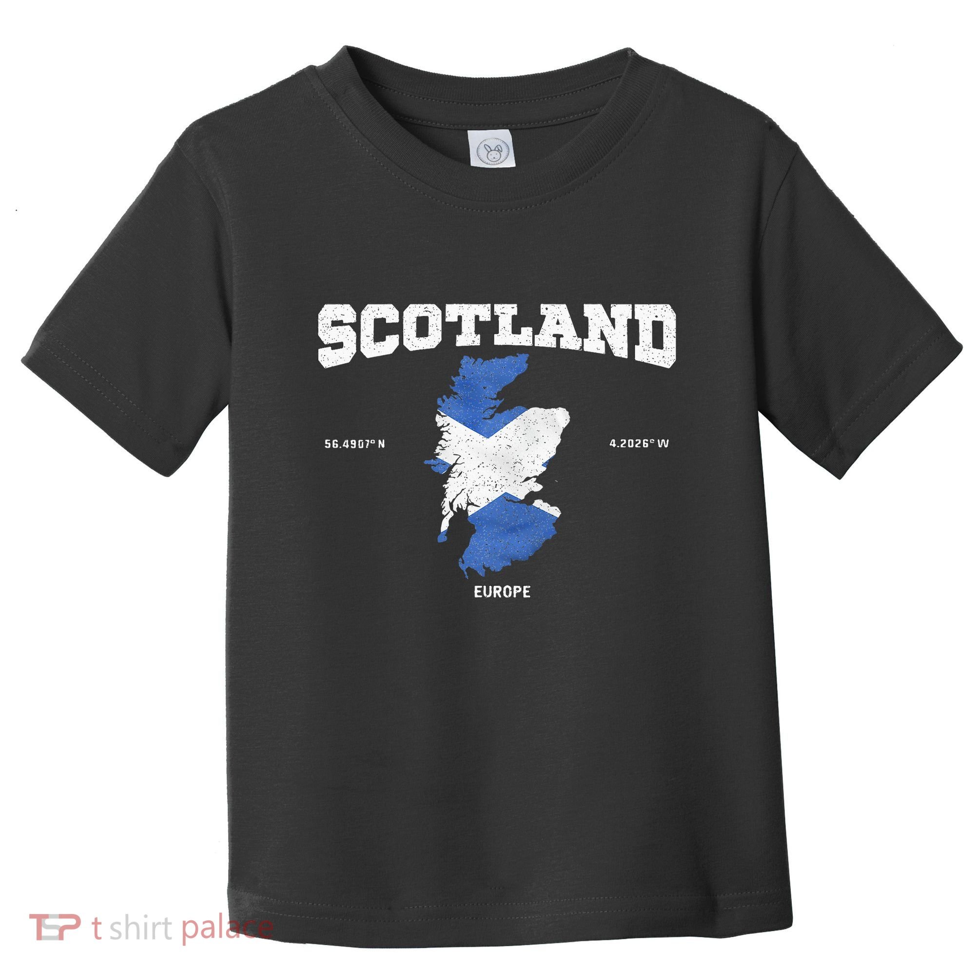 Scottish Flag And Map Scotland Coordinates Toddler T-Shirt