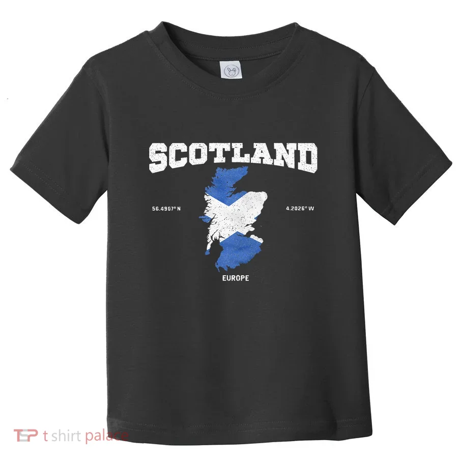 Scottish Flag And Map Scotland Coordinates Toddler T-Shirt