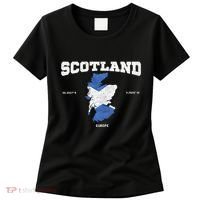 Scottish Flag And Map Scotland Coordinates Women's T-Shirt thumb 0