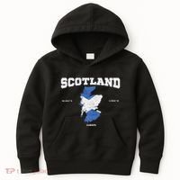 Scottish Flag And Map Scotland Coordinates Kids Hoodie thumb 0