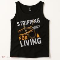 Stripping For A Living Electrician Work Electrical Worker Tank Top thumb 2