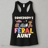 Somebody's Feral Aunt Opossum Wild Auntie Groovy Mushroom Women's Tank Top thumb 3