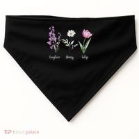Subtle Floral Anti Trump Flowers Foxglove Daisy Tulip Funny USA-Made Doggie Bandana thumb 0