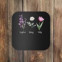 Subtle Floral Anti Trump Flowers Foxglove Daisy Tulip Funny Coaster thumb 0