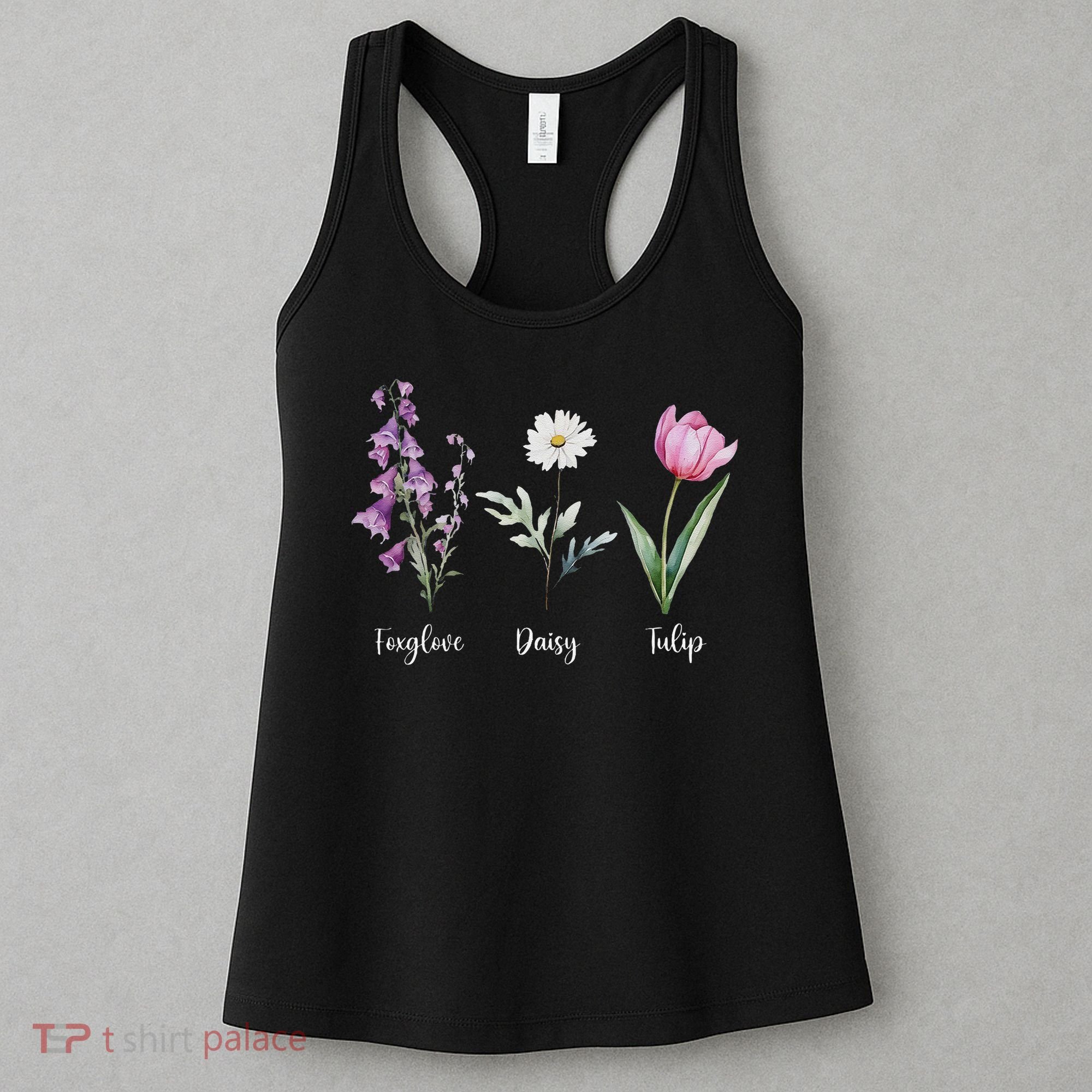 Subtle Floral Anti Trump Flowers Foxglove Daisy Tulip Funny Women's Tank Top