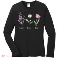 Subtle Floral Anti Trump Flowers Foxglove Daisy Tulip Funny Women's Long Sleeve Shirt thumb 0
