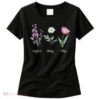 Subtle Floral Anti Trump Flowers Foxglove Daisy Tulip Funny Women's T-Shirt thumb 0