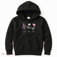 Subtle Floral Anti Trump Flowers Foxglove Daisy Tulip Funny Kids Hoodie thumb 0