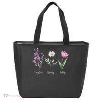 Subtle Floral Anti Trump Flowers Foxglove Daisy Tulip Funny Tote Bag thumb 0