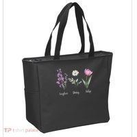 Subtle Floral Anti Trump Flowers Foxglove Daisy Tulip Funny Tote Bag thumb 2