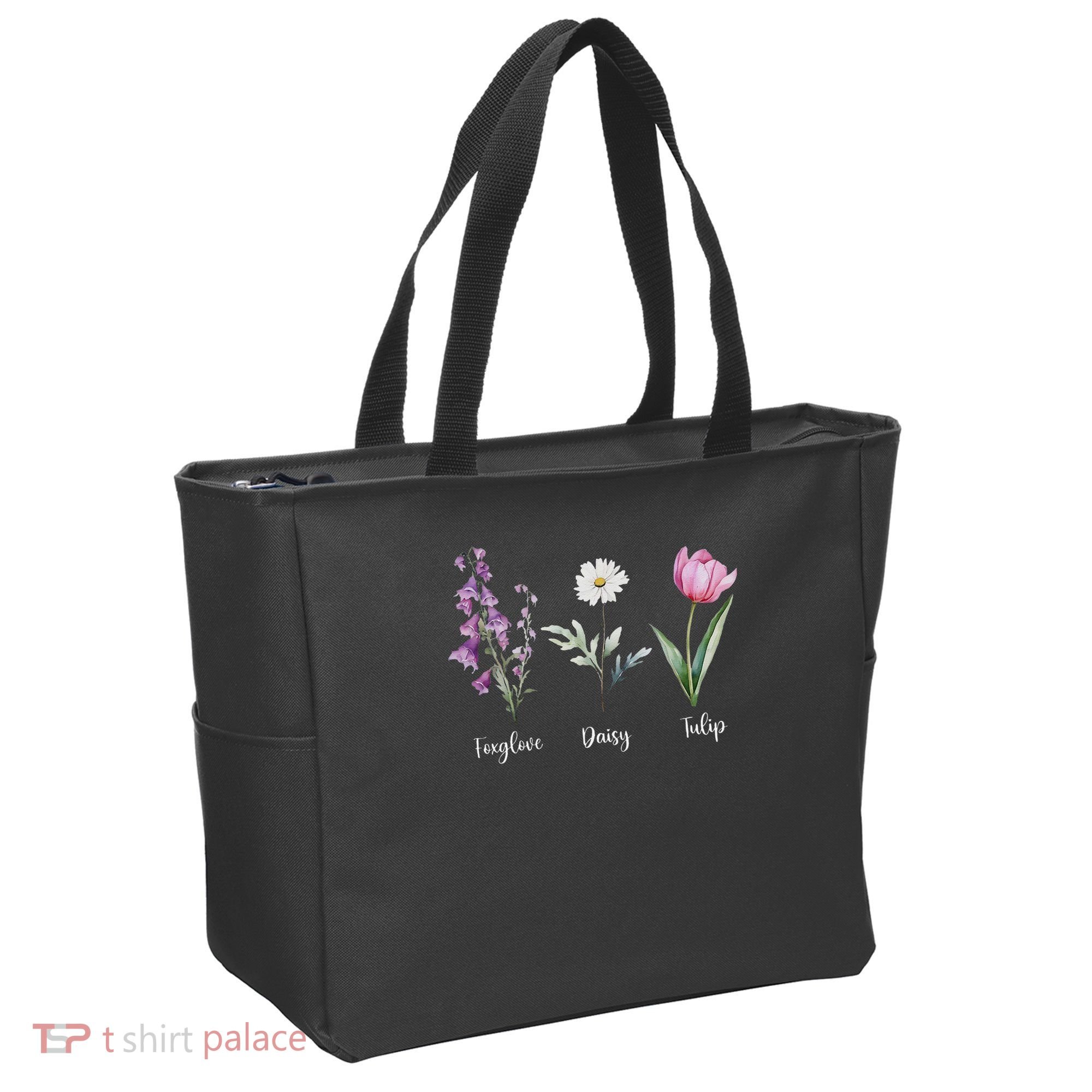 Subtle Floral Anti Trump Flowers Foxglove Daisy Tulip Funny Tote Bag
