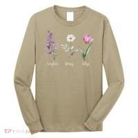 Subtle Floral Anti Trump Flowers Foxglove Daisy Tulip Funny Long Sleeve Shirt thumb 0