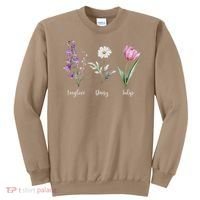 Subtle Floral Anti Trump Flowers Foxglove Daisy Tulip Funny Sweatshirt thumb 0