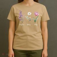 Subtle Floral Anti Trump Flowers Foxglove Daisy Tulip Funny T-Shirt thumb 4